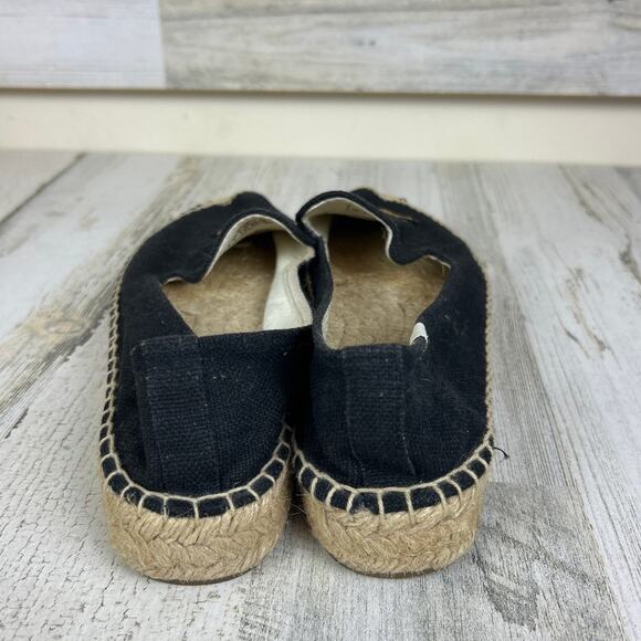 Saludos Womens 7 Black Cheers Champagne Bottle Glass Flats Slip On Espadrille - Picture 6 of 8